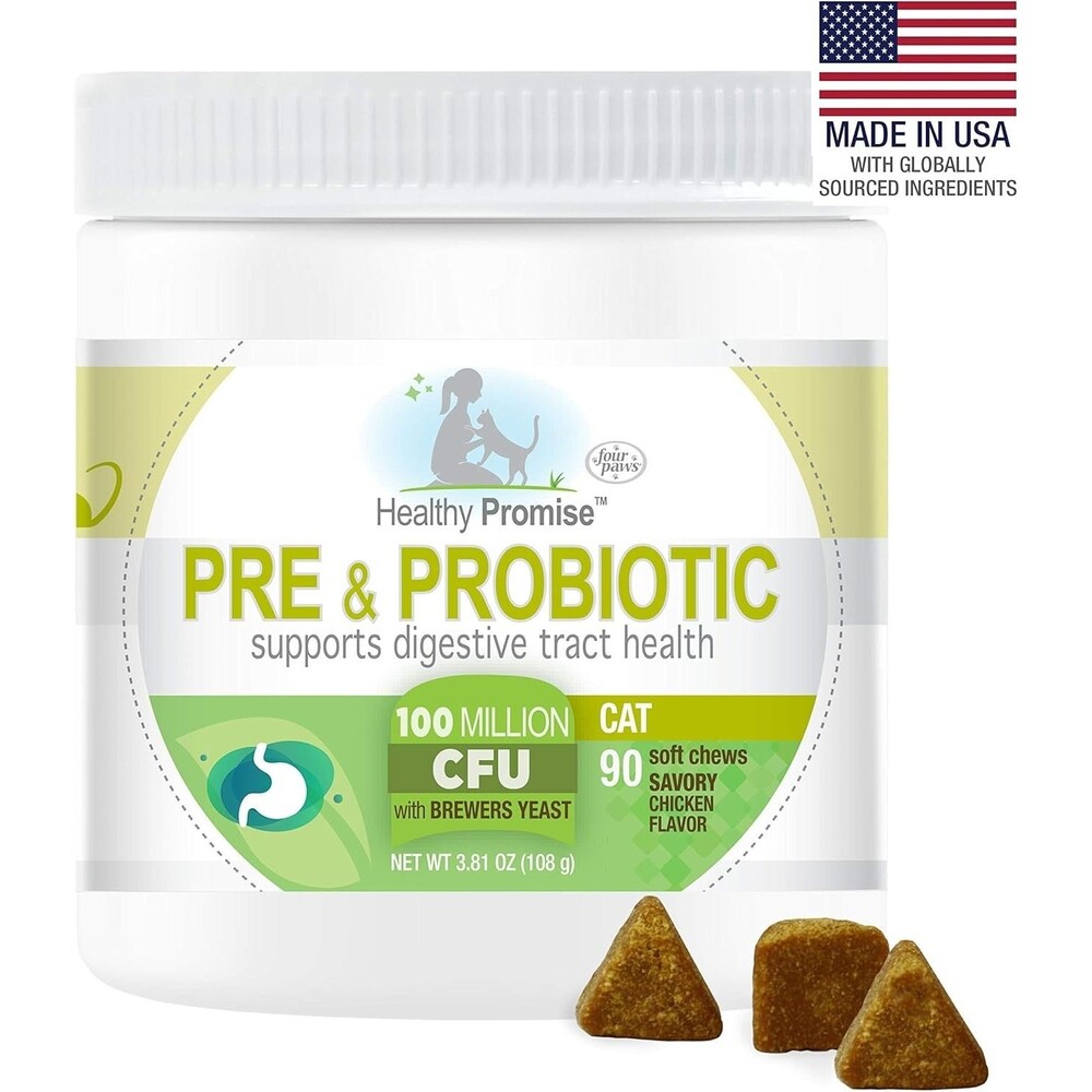 Four Paws Healthy Promise Pre and Probiotics for Cats Soft Chews 90 Count 10/25